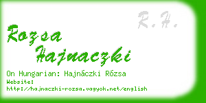 rozsa hajnaczki business card