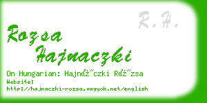 rozsa hajnaczki business card